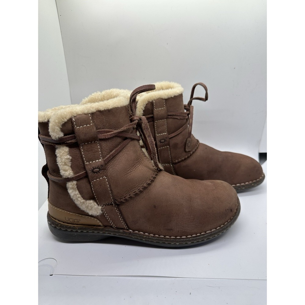 Women's Ugg Boots With Leather Wrap Ties, Lightwear Ankle Height